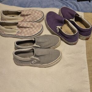 Vans Slip-On Sneakers - Purple, Pink, and Gray